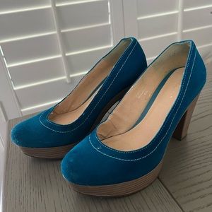 Andrea Blue Suede Heels